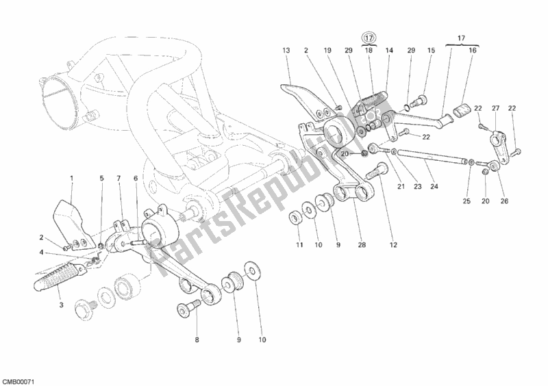 Tutte le parti per il Poggiapiedi del Ducati Monster S4R USA 1000 2007